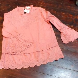 Scalloped Bell Sleeve Top